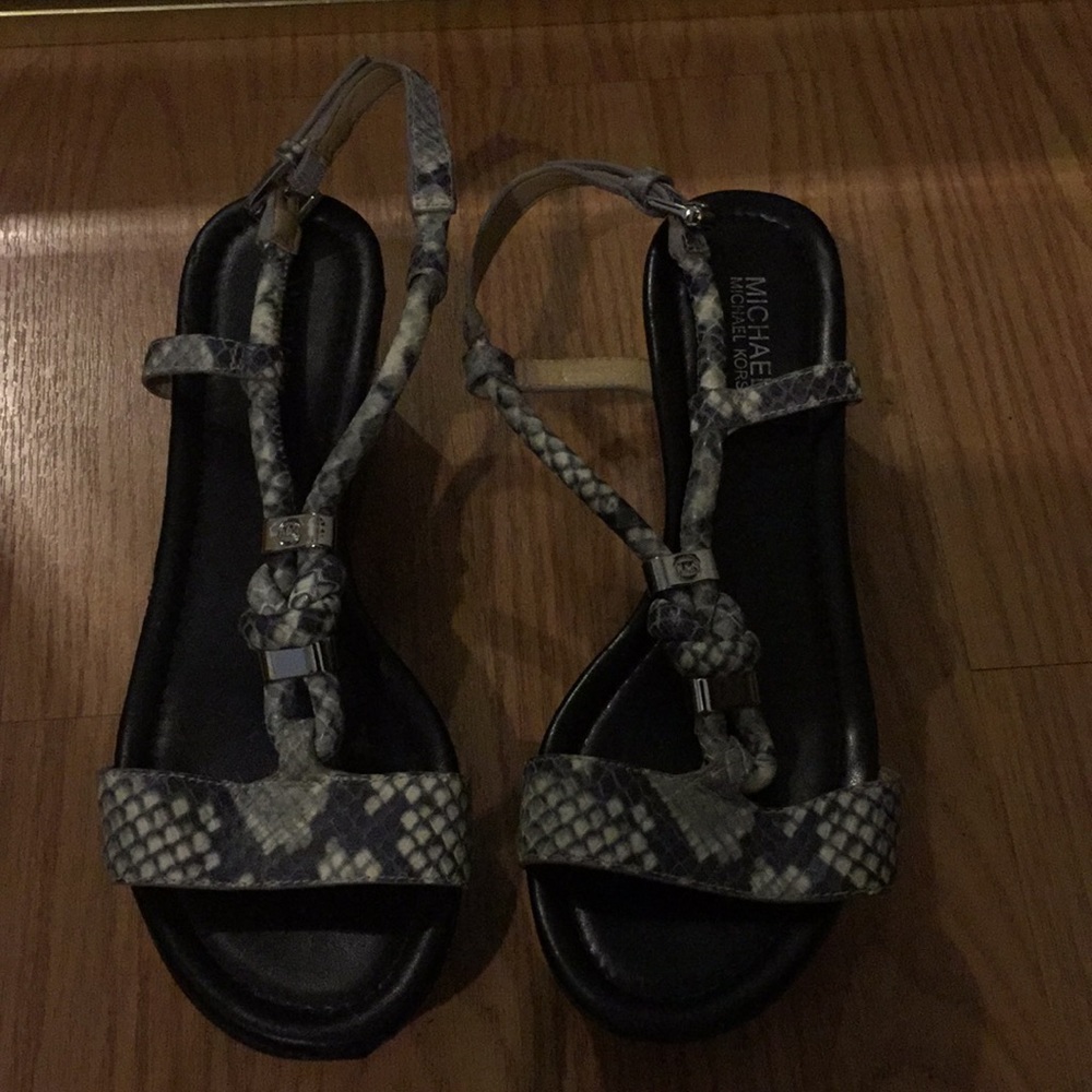 Michael Kors Holly Snakeskin Platform Leather